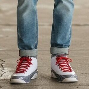Air Jordan 9 Retro Fire Red White Cool Grey CT8019-162 Mens Size 11.5